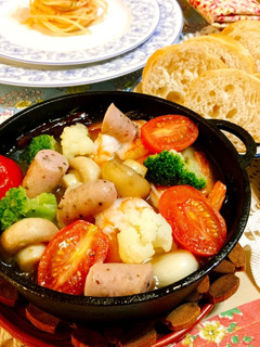 ウインナーと野菜で☆かんたんアヒージョ-レシピのメイン写真