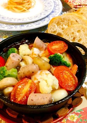 ウインナーと野菜で☆かんたんアヒージョ-レシピのメイン写真