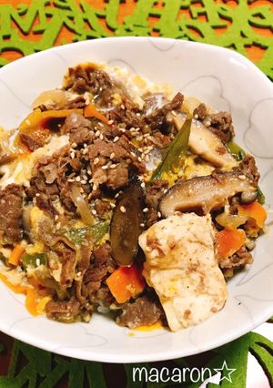 ごはんが進む♡牛肉と豆腐の卵とじ丼☆☆-レシピのメイン写真