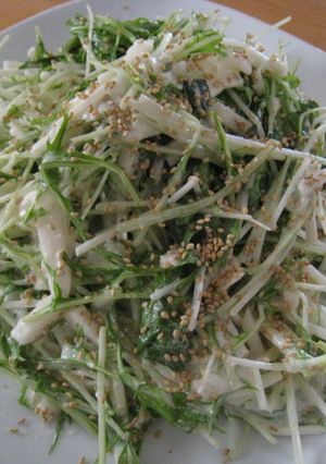 水菜と山芋のシーザーサラダ風-レシピのメイン写真