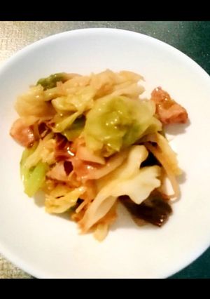 キャベツと豚バラのポンマヨ炒め-レシピのメイン写真