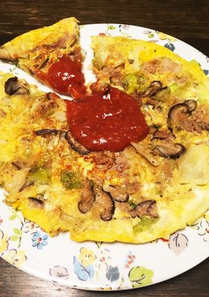 お好み焼き風スパニッシュオムレツ-レシピのメイン写真