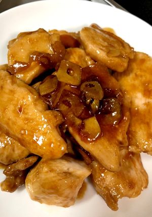 鶏むね肉のニンニク酢醤油照り焼き♪-レシピのメイン写真