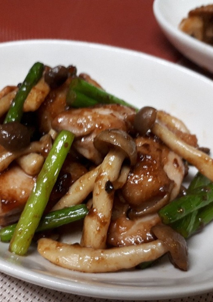 鶏肉とにんにくの芽の中華風炒め-レシピのメイン写真