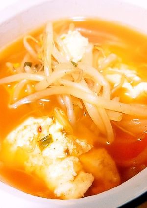 約10分！豆腐ともやしのチゲスープ！-レシピのメイン写真