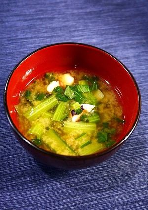 疲労回復！タコと小松菜のお味噌汁-レシピのメイン写真