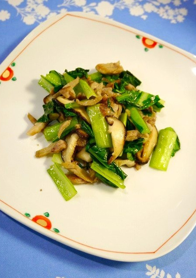 簡単！豚小松菜の昆布茶炒め-レシピのメイン写真