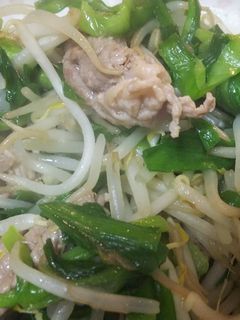 簡単中華・豚肉とニラとモヤシの塩炒め-レシピのメイン写真