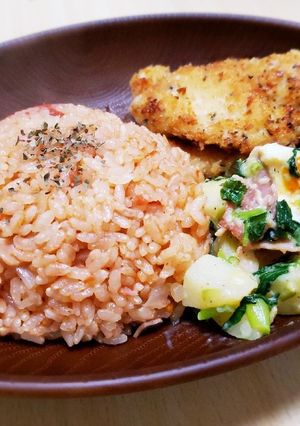 炊飯器×トマト缶でトマトピラフ-レシピのメイン写真