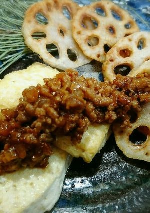 旨っ♥豆腐とレンコンのピリ辛みそだれ添え-レシピのメイン写真