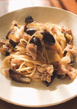 茄子と豚バラの和風パスタ-レシピのメイン写真