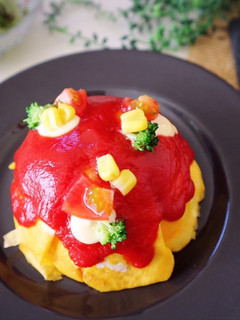子どもうけ♡ケーキ風オムライス-レシピのメイン写真