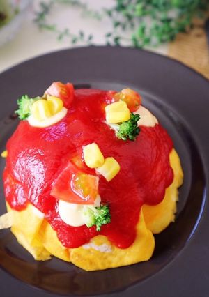 子どもうけ♡ケーキ風オムライス-レシピのメイン写真