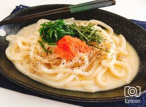 牛乳で簡単！明太子カルボナーラ風うどん-レシピのメイン写真