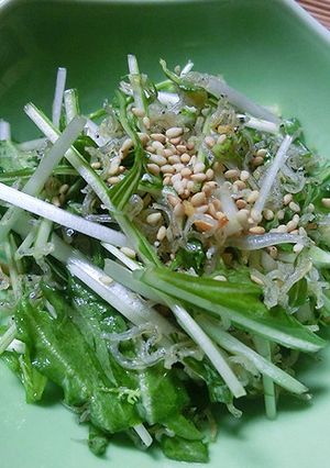 春のプチ小鉢♪水菜とじゃこの和え物-レシピのメイン写真