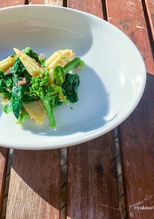 菜の花とヤングコーンの鰹節和え-レシピのメイン写真