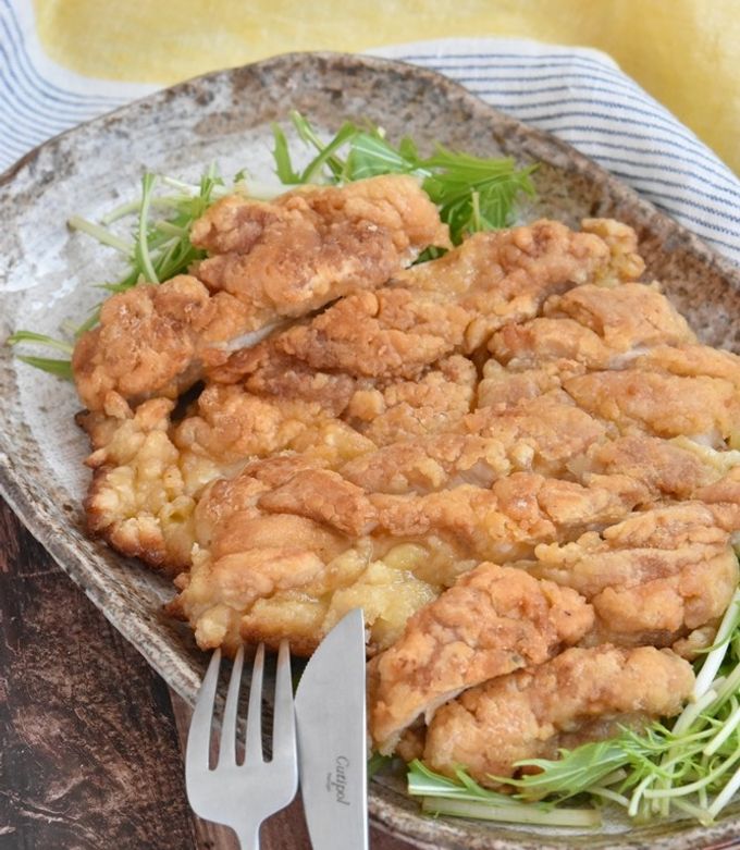 ガーリック醤油のカリカリチキン by 鈴木美鈴 【クックパッド】 簡単
