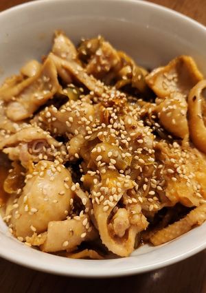 鶏皮とザーサイの炒めもの-レシピのメイン写真