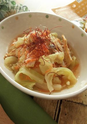 サラダチキンと野菜の和風カレー風味スープ-レシピのメイン写真