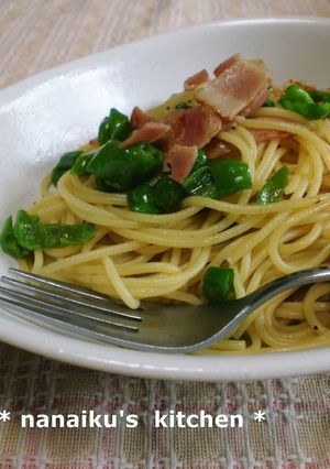 ししとうとベーコンの麺つゆバターパスタ-レシピのメイン写真