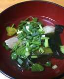 市販つみれとつまみ菜のお吸い物
