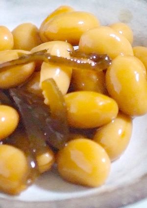 お弁当のおかずにも♪塩昆布と大豆の煮豆-レシピのメイン写真