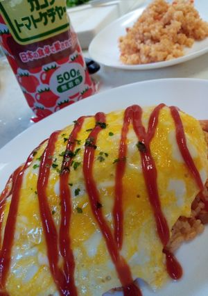 包まず乗せるだけな簡単オムライス♪-レシピのメイン写真