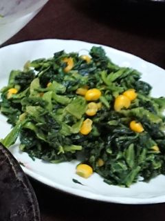 ほうれん草とコーンのバター炒め-レシピのメイン写真