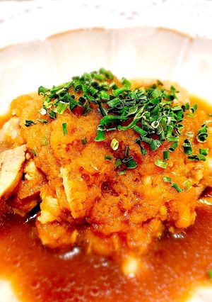 レンジだけ！味ポンでとりもものみぞれ煮-レシピのメイン写真