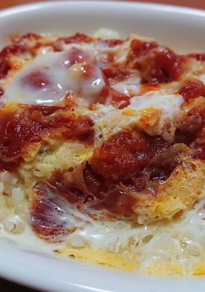 簡単レンジdeコロッケのっけオムライス風-レシピのメイン写真
