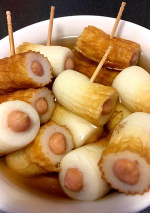 ちくわポークビッツをおでんつゆで煮たやつ-レシピのメイン写真