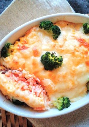 グラタン皿で焼きオムライス-レシピのメイン写真