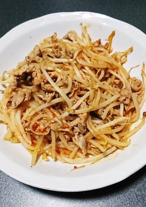 節約♪豚肉ともやしのキムチ炒め-レシピのメイン写真