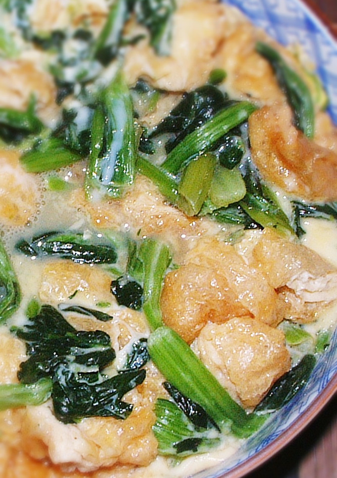 ホウレン草と油揚げの玉子丼☆蕎麦処風-レシピのメイン写真