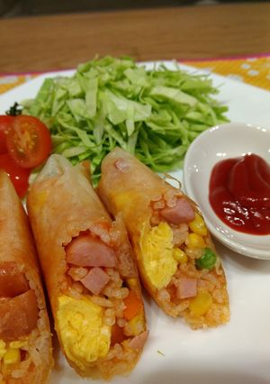 新食感！！オムライスの春巻き♡-レシピのメイン写真