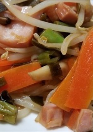 ヤマドリタケモドキと野菜等の旨い油炒め-レシピのメイン写真