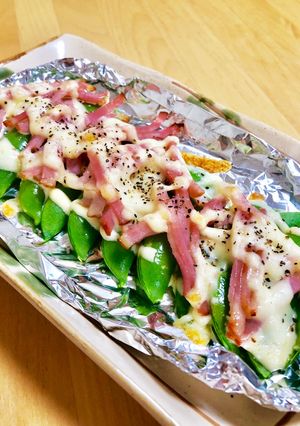 簡単♡スナップエンドウのチーズ焼き♬-レシピのメイン写真