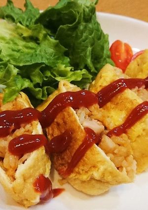 油揚げでオムライス風-レシピのメイン写真