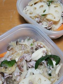 ひき肉蓮根春雨あんかけ炒め-レシピのメイン写真