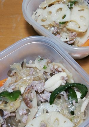 ひき肉蓮根春雨あんかけ炒め-レシピのメイン写真