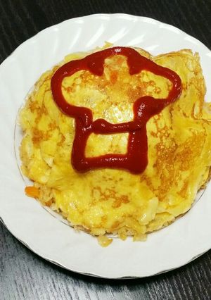 。*簡単*。ミルフィーユオムライス-レシピのメイン写真