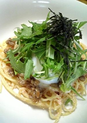 納豆たらこパスタ-レシピのメイン写真