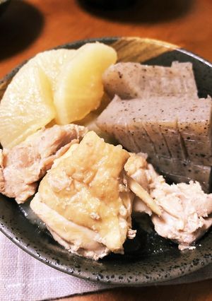 30分で！大根鶏もも蒟蒻のしみしみ煮物-レシピのメイン写真