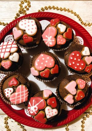 ♡バレンタインチョコカップケーキ♡-レシピのメイン写真