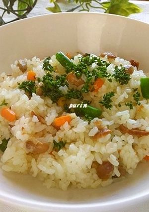 福豆消費に！福豆の洋風炊き込みご飯-レシピのメイン写真