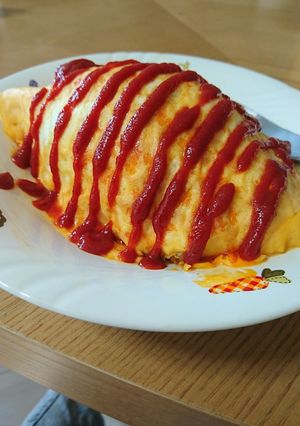 ずばり、オムライスを簡単綺麗に包む方法-レシピのメイン写真