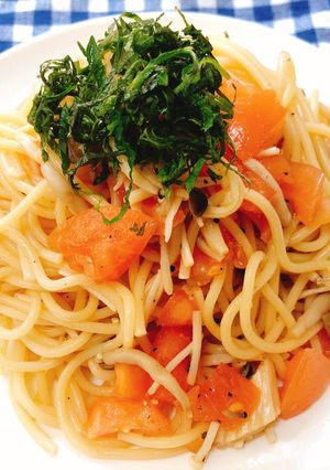 トマトと大葉の和風冷製パスタ-レシピのメイン写真