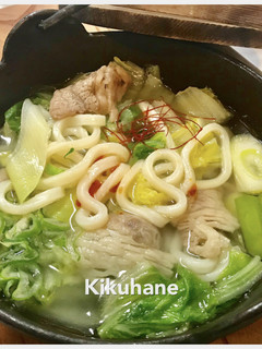 白菜バラ肉煮込みうどん➕塩旨ちょい辛味-レシピのメイン写真