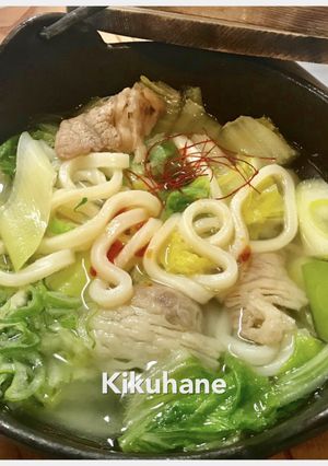 白菜バラ肉煮込みうどん➕塩旨ちょい辛味-レシピのメイン写真