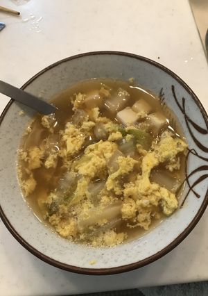 絶品！白菜と豆腐の卵とじスープ♪-レシピのメイン写真